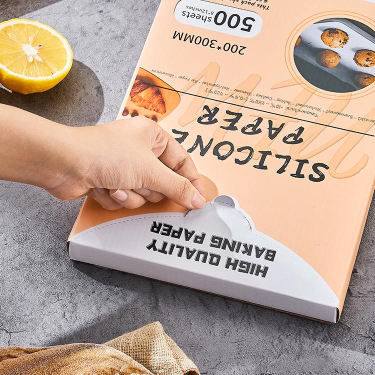 500 Sheets/Box Of Paper Boxed Food-grade Barbecue Paper Bakery Oil-resistant And High-temperature Resistant Baking With Silicone Grease Paper