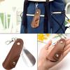 Leather Shoe Horn with Case, Universal Men's and Women's Shoe Puller, Mini Portable Clip-On Design