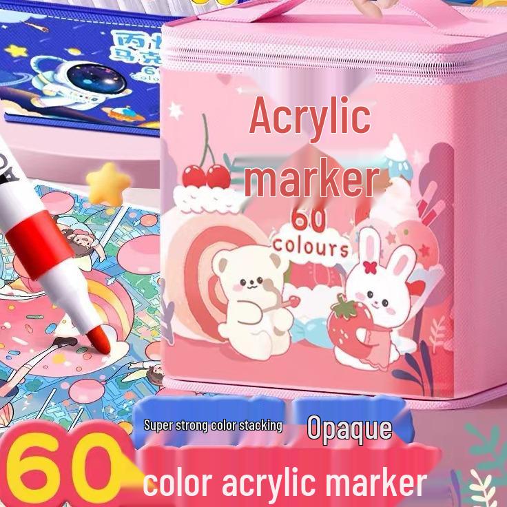 Children's Waterproof Acrylic Marker Pen - Fine Tip, Washable, Ideal for DIY Art and Drawing.
