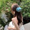 Peach Tea Jiangnan Floral Shark Clip: Elegant Half Updo Hair Accessory for Women