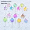 Two-Color Resin Glitter Star & Seashell Lollipop Earrings/Pendant DIY Accessories