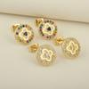 Nidin Hochwertige Elegante Ästhetische Blume Ohrstecker Für Frauen Runde Form Eingelegt Glänzender Kristall Zirkon Ohrschmuck