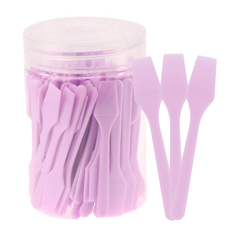 100 Pieces/box Cosmetic Spatulas Scoop Face Cream Mask Mud Mixing Plastic Spoon Beauty DIY Tools Eyes Facial Makeup Applicator