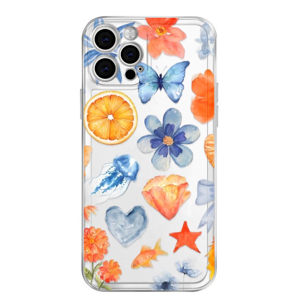 

Transparent Flower Phone Case For iPhone 11 Case for iPhone 13 15 14 12 16 Pro Max XR XS X 7 8 SE Aesthetic Floral Cover Funda For iPhone SE (2022)