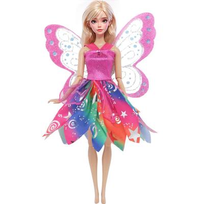 Fashion Doll Dress with Wing Fairy Tale Mini Gown Pink Clothes for 30cm Doll 11.5'' Kids Toy Accessories