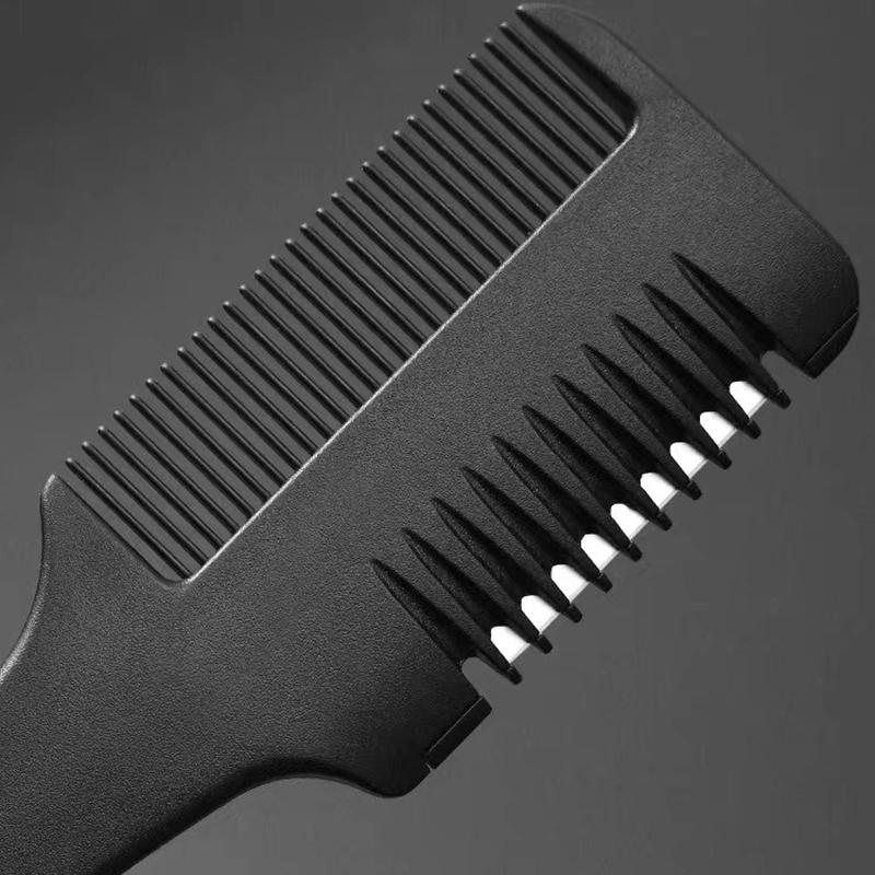 1Pcs Hair Cutting Comb Black Handle Hair Brushes With Razor Blades Trimmin Hair Salon Styling Tools