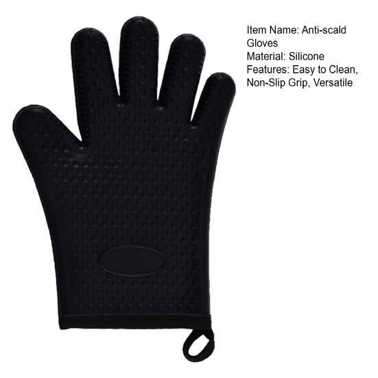 Silicone Oven Mitts Heat Resistant Anti-scald Gloves Non-slip Grip Microwave Safe Mitts