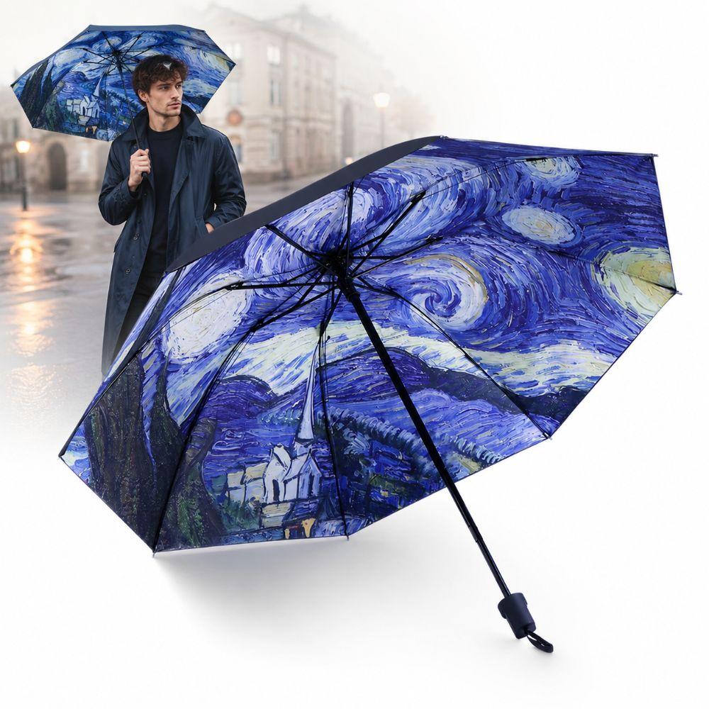 UV-Schutz Bedruckter Regenschirm Mehrzweck Automatischer Regenschirm Faltbarer Regenschirm Bei Regen oder Sonnenschein