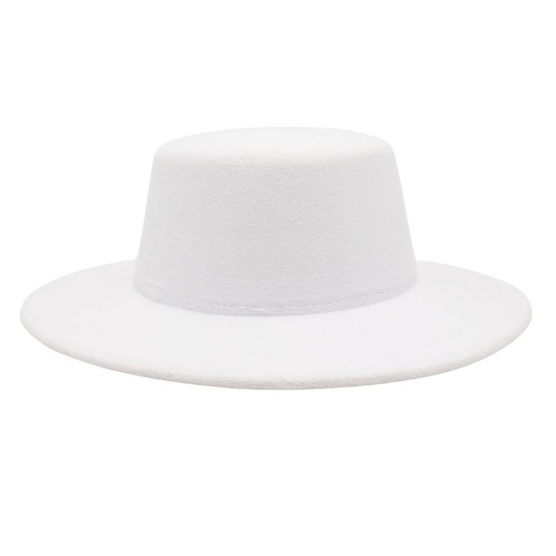 French Bare Top Hat Hepburn Style Sunshade Felt Hat Minimalist High-End Jazz Hat Temperament Women'S Woolen Hat British Style