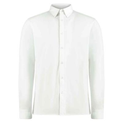 Kustom Kit Mens Pique Superwash 60C Tailored Long-Sleeved Formal Shirt
