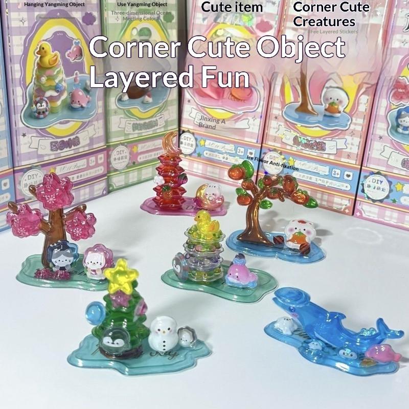 Cartoon 3D Relief Stacking Toy Stickers Cute Diy Handmade Ornament Kids Reward Stickers For Scrapbooking Journal Crafts