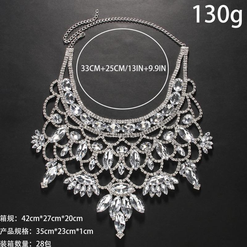 Übertriebener Halskettendesignsinn Übergroße Strasskette Flash Festzug Accessoires Damen Halskette