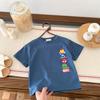 Summer Fashion Round Neck T-shirt Children's And Boys' Clothing White Short Sleeved T-shirt Children's Clothing Baby Top