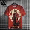 Samurai Cat Pánská móda Japonské hip-hopové tričko s krátkým rukávem