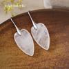 Luxury New Natural Stone Crystal Love Pendant Ear Hook Earrings European and American Simple Design Real Gold Plated Popular Jewelry