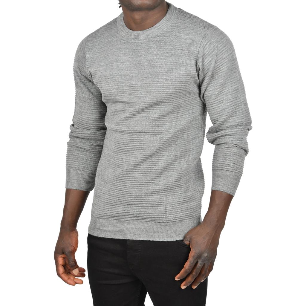 DeepSEA Çizgi Desenli Bisiklet Yaka Dar Kesim Triko Kazak 2505492