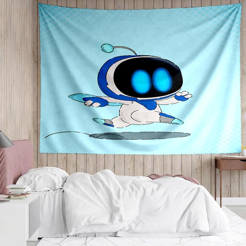 Space Adventure Astro Bot Tapestry Accessories Playroom Tapestry, for Bedroom,Livingroom, Dormitory Room Wall Decor Fan Birthday Gifts