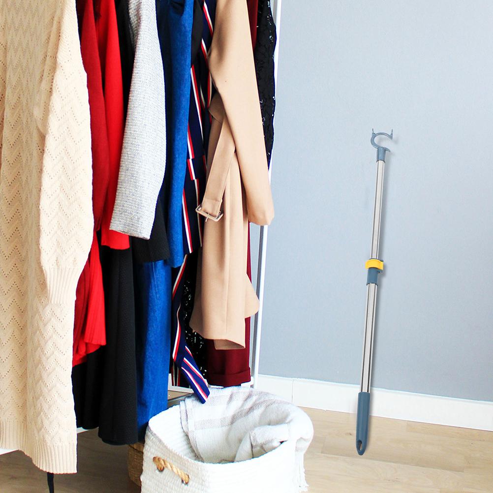 Extendable Retractable Clothesline Rod Telescopic Drying Rack Adjustable Clothes Reaching Pole Balcony Clothesline Home Storage