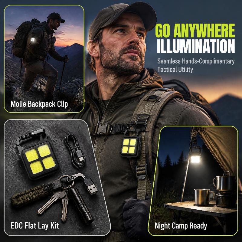 1Pcs Outdoor Portable Work Light High Brightness Cob Led Flashlight Camping Lamp With 500Mah Usb Charging Waterproof
