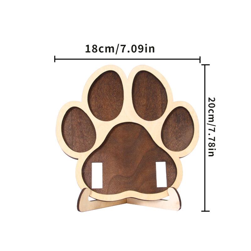 Wooden Desktop Pet Keepsake Photo Album Ornament Pet Dog And Cat Photo Frame Solid Wood Cat Paw Keepsake Frame