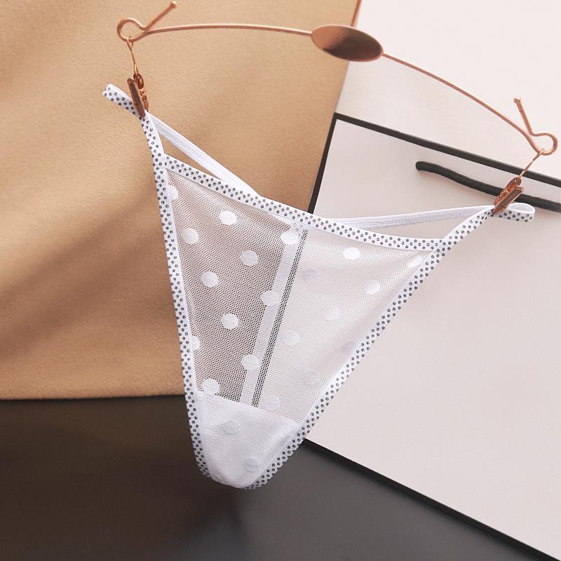 Förföriska Prickiga Trosor med Låg Midja och Transparent Tanga