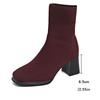 Fashion Aphixta Wine Red Cotton Fabric Women Ankle Boots 6.5cm High Heels Modern Boots Big Size42 Shoes Woman Boats botines para mujeres