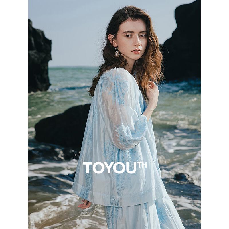 Chuyu Women s Lyocell Blend Embroidered Loose Shirt M