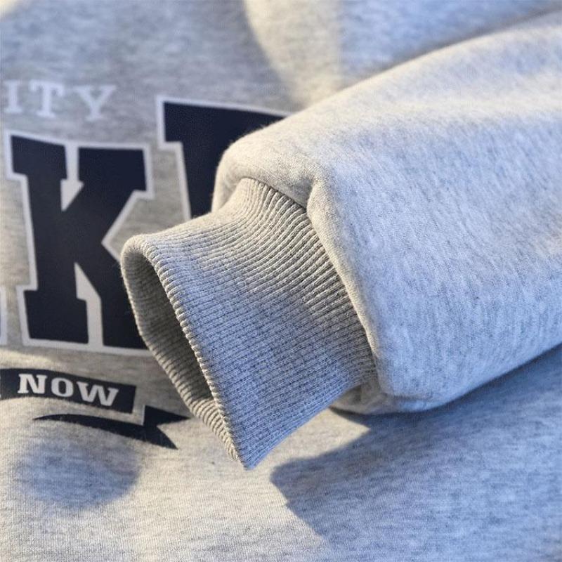 Women Long Sleeve Hooded O Neck Loose Pullovers Female Tops Solid Color Sweatshirts