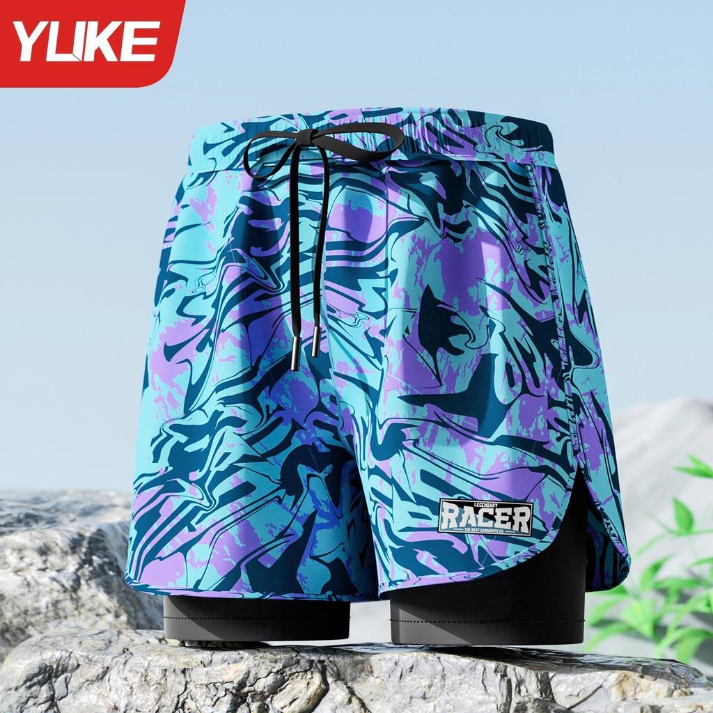 Men's Plus Size Anti-Embarrassment Swim Trunks Boxer Briefs and Swim Gear Set