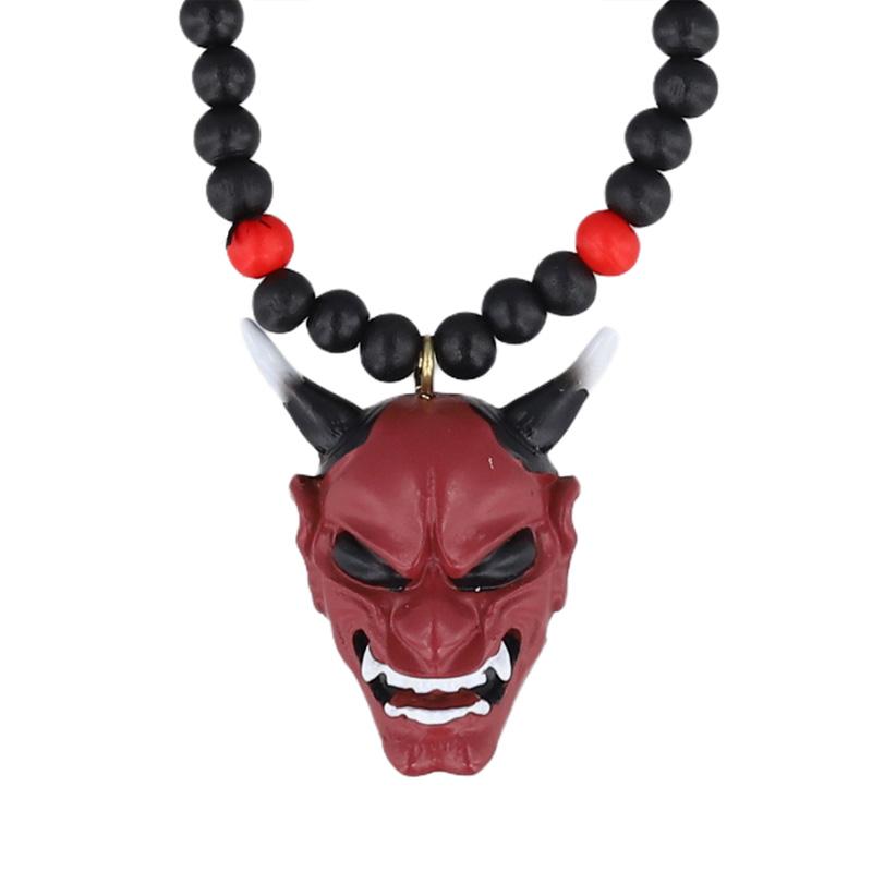 1Pc Hannya Helmet Car Accessories Charm Rear View Mirror Samurai Auto Ornament Japanese Oni Hanging Pendant