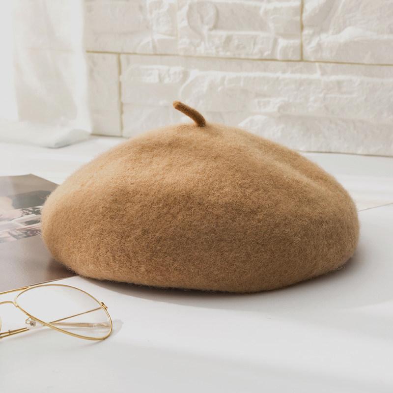 

Восьмиугольный берет осенне-зимний тренд универсальный британский ретро интернет-знаменитость шерстяной ins шляпа-бутон One size (adjustable) hairpin хаки