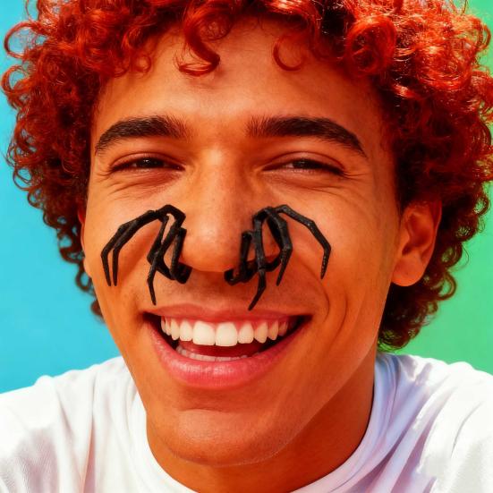 Spider Nose Accessories Realistic 8-Legged Fake Nose Decor for Halloween Costume Cosplay Lightweight Plastic Fun Party Prop