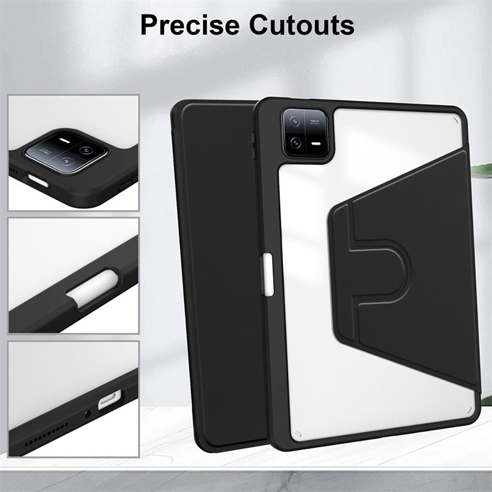 360 Rotating Smart Case For Redmi Pad SE 11 2 11 Acrylic PU Leather Cover Xiaomi Mipad 6 5 11 7 PRO 11.2 12.5 6s 12.4 Max 12.1