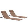 Foldable Beach Mat 2 Pcs Steel and Fabric Brown