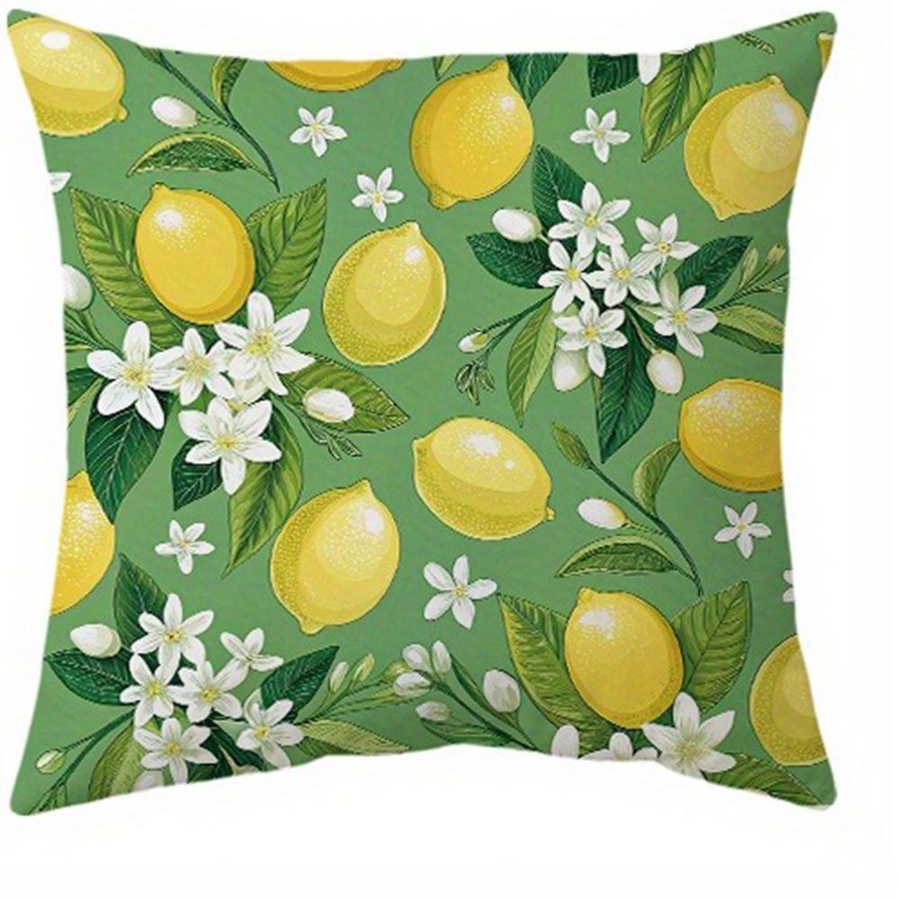 

Refreshing Lemon - Floral Delight Pillow CoversLiving room sofa cushion cover, soft and comfortable, bedroom room decoration 16x16Inch