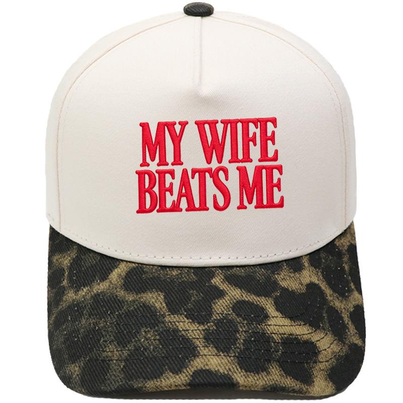 MY WIFE BEATS ME Fun embroidery color matching truck driver hat men's and women's casual sunshade baseball cap