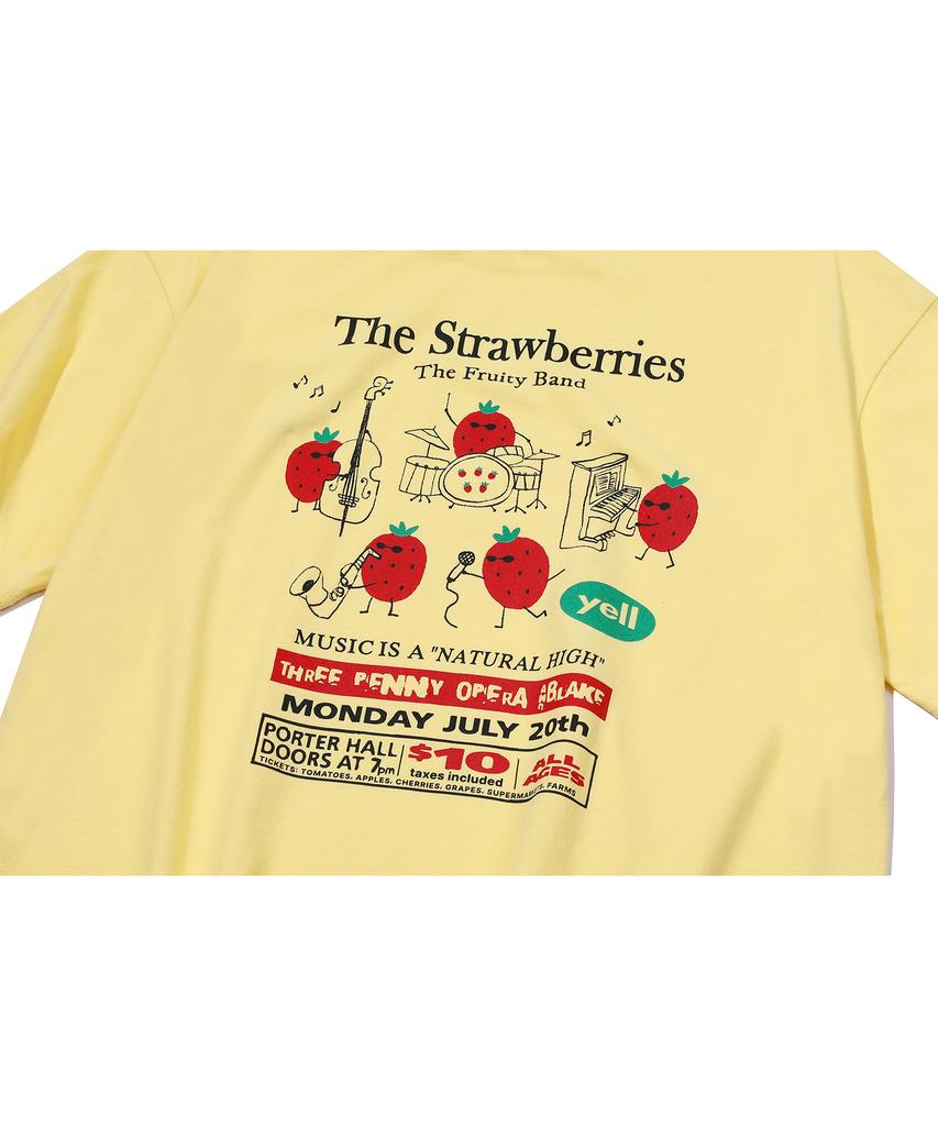 CPGN STUDIO Strawberry Band Short Sleeve T-Shirt Lemon
