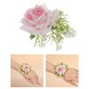 Artificial Silk Flower Groom Boutonniere Wedding Wrist Corsage Silk Flower for Special Event Business Meeting Photo Wear