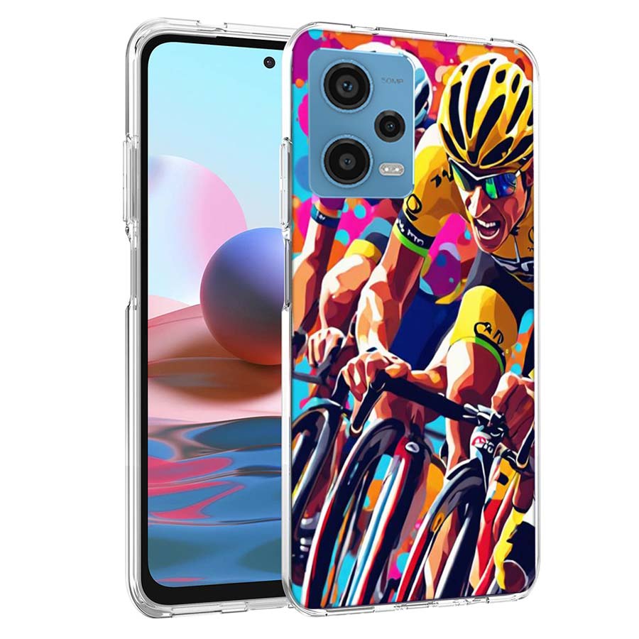 Bicycle Race Phone Case For Redmi Note 13 12 14 15 Pro Plus 13R 11 11T 11E 11S 10 Pro 10S 9 9S Cover Cell Clear TPU Capa Cases S
