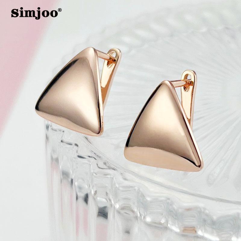 

SIMJOO Индивидуальные маленькие серьги треугольные гладкие серьги цвета розового золота темпераментные