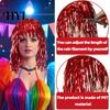 Party Accessory Foil Tinsel Wigs for Adults Fancy Dress Shiny Wig Glow Metallic Masquerade Disco Hat Photo Booth Prop Cosplay Supplies Long-Lasting