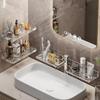 Wall-Mounted Luxury Bathroom Organizer: Punch-Free Washbasin Faucet & Mirror Cosmetics Storage Rack