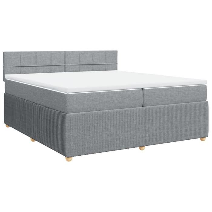 VidaXL Sommier à lattes de lit avec matelas Gris clair 200x200cm Tissu 3287563