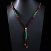 Ethnic Retro Vajra Bodhi Pendant Necklace with Wooden Beads
