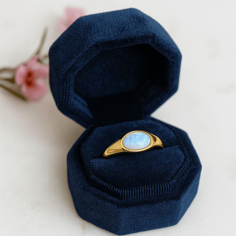 Fire Opal Bridal Ring Solitaire Wedding ring for women Yellow Gold Plated silver Bezel Set Jewellry