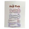 4Pcs Girl Hairpins Childlike Pattern Fish Bone Geometry Shape Strong Grip