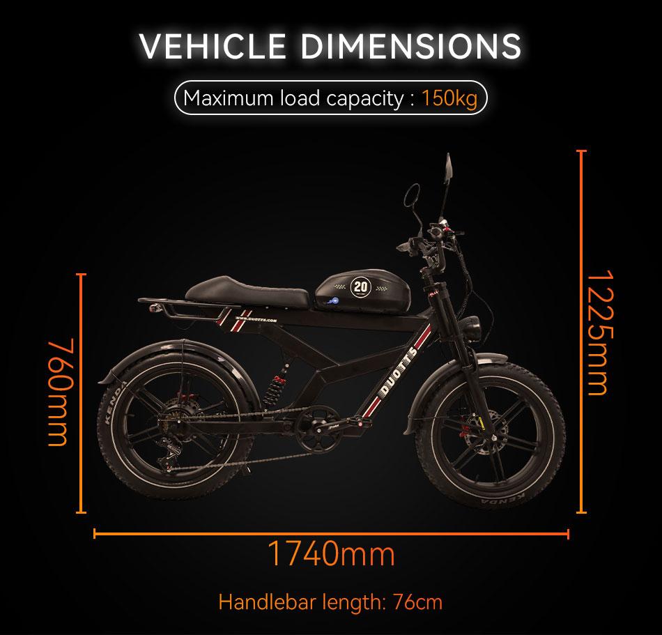DUOTTS F20 E-Bike: 52V 27Ah Battery, 750W Motor, 20" Wide Tires, 140km Range, Smart 4G Network & App Control