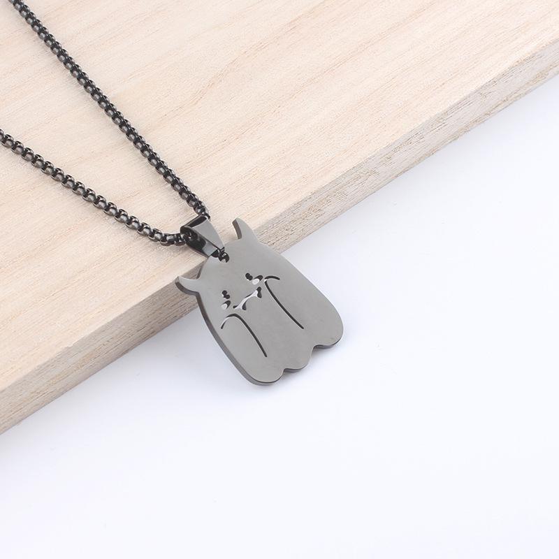 Devil Ghost Stainless Steel Necklace: Fashionable Unisex Titanium Sweater Chain