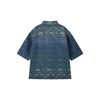 Sprayground Gradient Shark Mouth Denim Short Sleeve Shirt Men shirts Denim-Blue W0910406