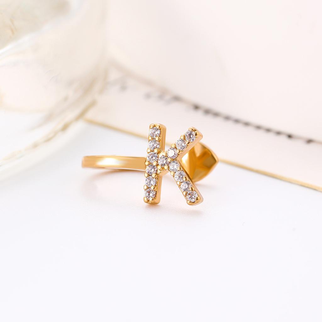 Advanced Temperament 26 English Letter Ear Clip Simple U No Ear Hole Earrings For Women